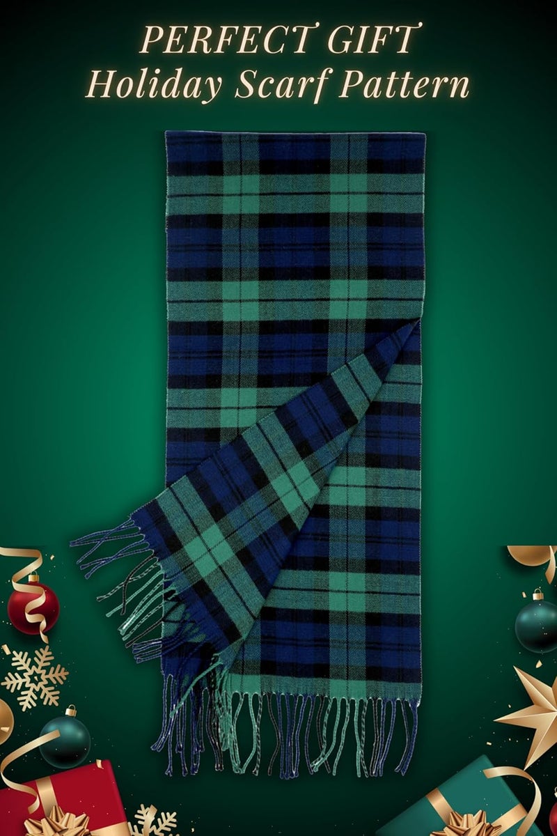 Achillea Cashmere Feel Tartan Plaid Scarf - Classic Winter Scarf for Men & Women, Scottish Heritage Holiday Gift - Image 4